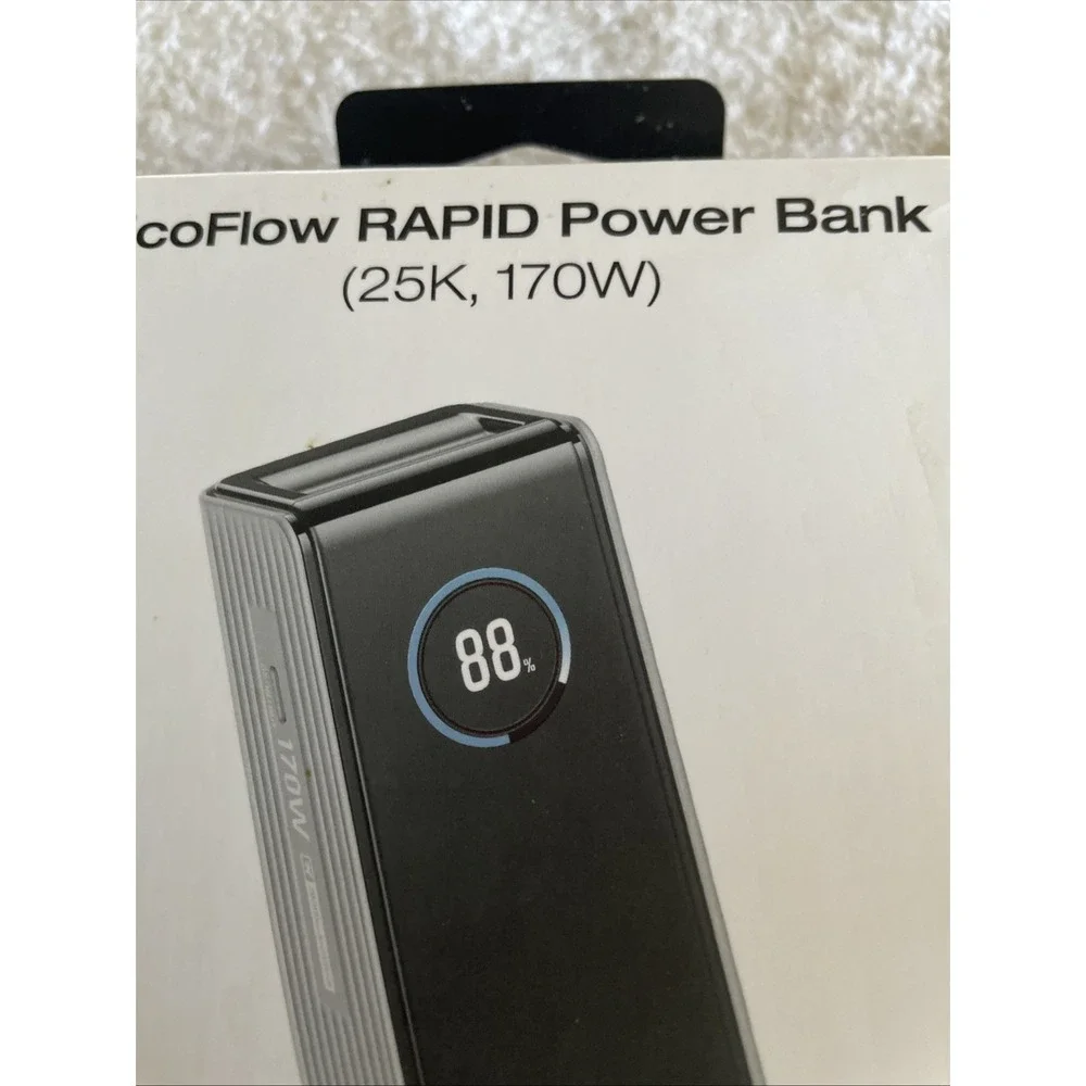 Laptop Power Bank 25K 170W Portable Charger 2 140W USB-C Ports 1 usb A TFT Scr